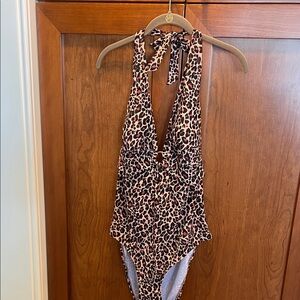 NWT Kona Sol Leopard Print One Piece Swimsuit